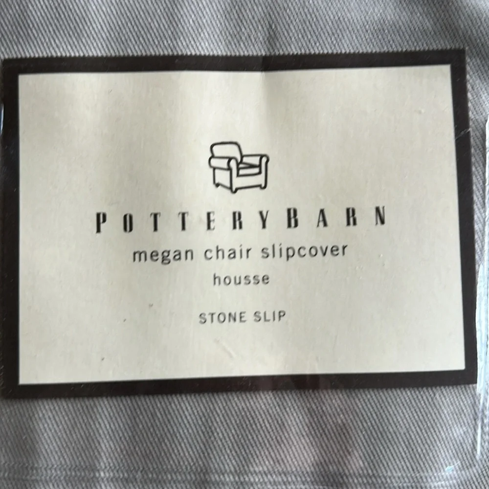POTTERY BARN MEGAN CHAIR SLIPCOVER HOUSSE STONE SLIP NEW  DINING ROOM